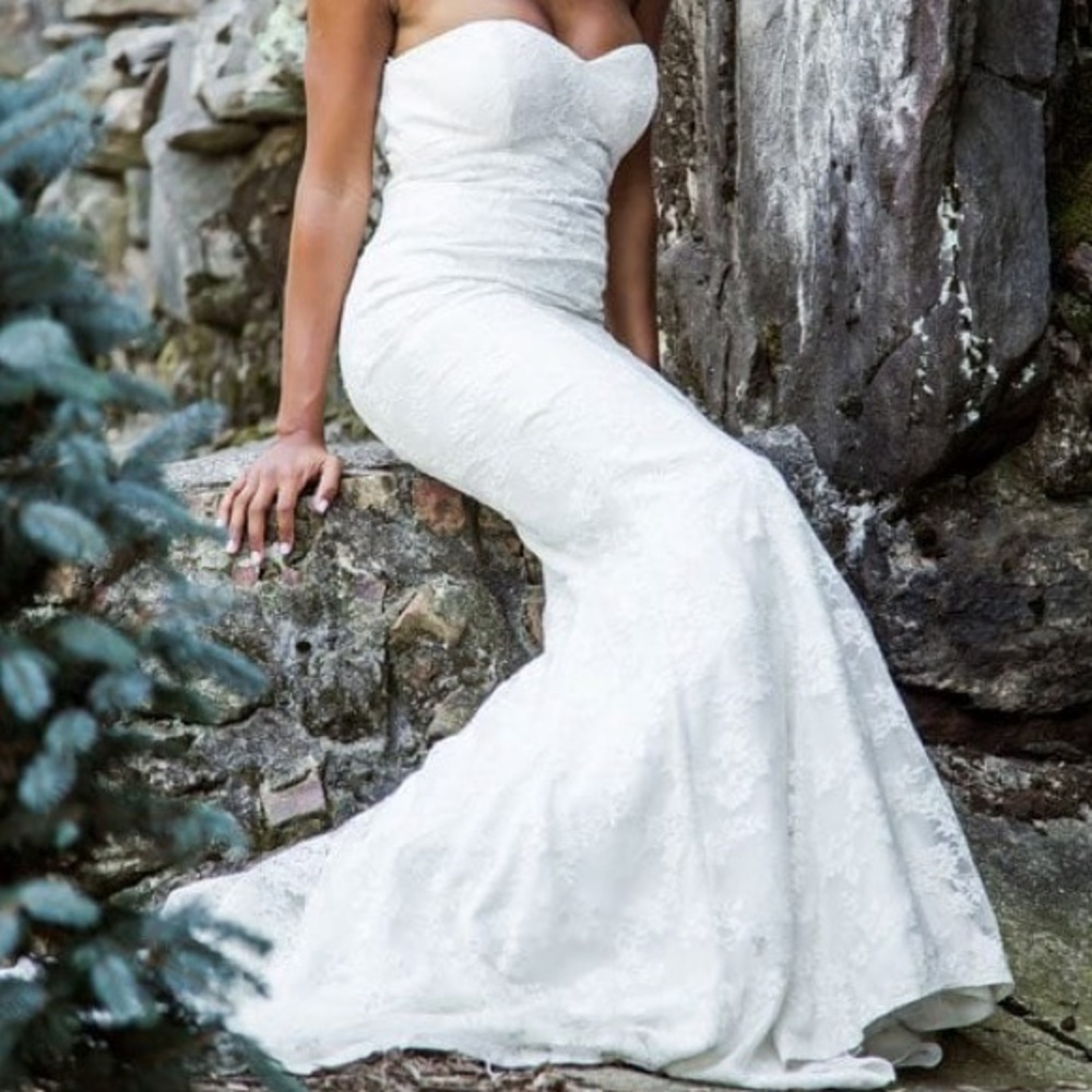 Nicole Miller Lace Strapless Mermaid style Gown